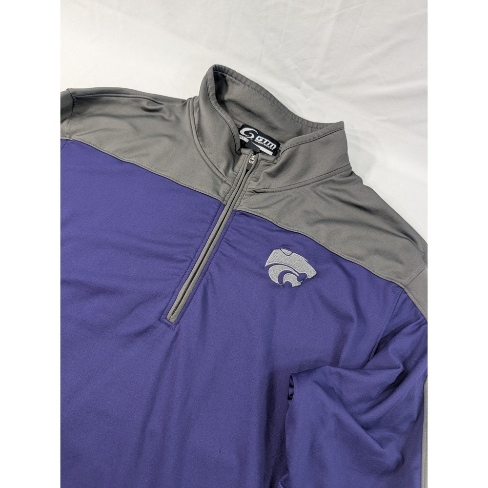 GTM Kansas State Wildcats  XXL Pull Over Quarter Zip Purple‎ NCAA  Excellent
